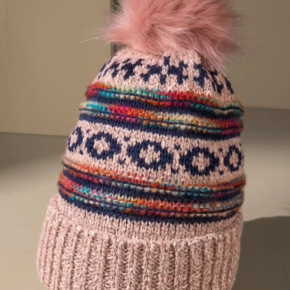 Pink Pom Pom Beanie - Picture 1 of 7